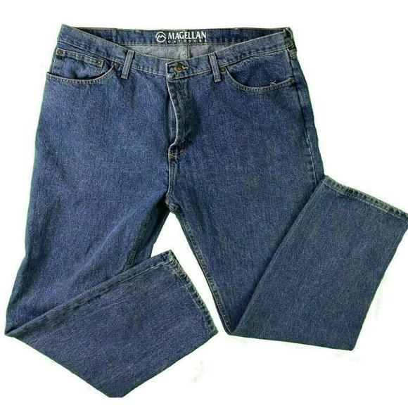 Magellan Outdoors Size 40x30 Denim Jeans Pants Men's Medium Wash 5 Pockets - Picture 1 of 4